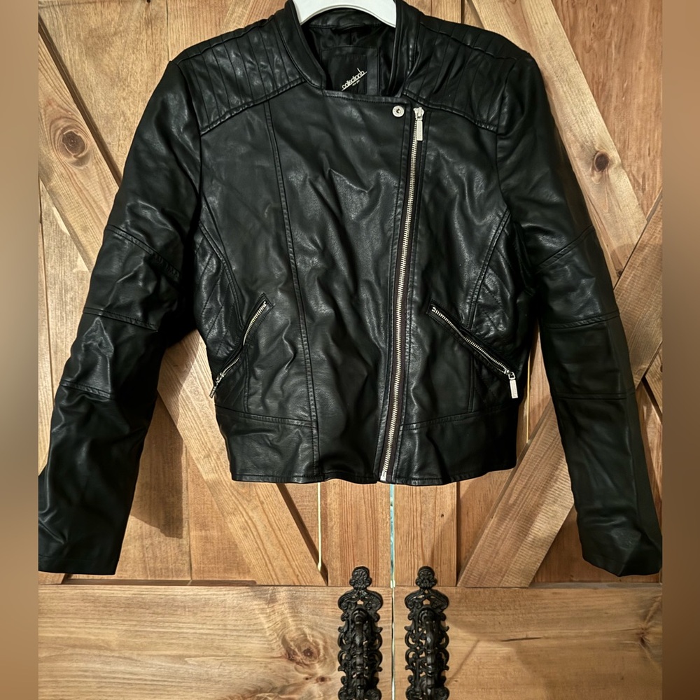 Vegan leather moto jacket